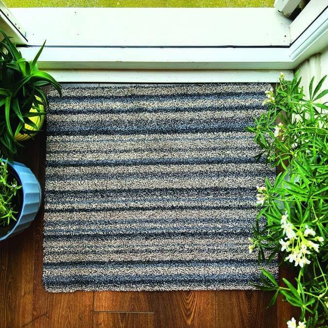 Grey Striped Design Mat with the environment