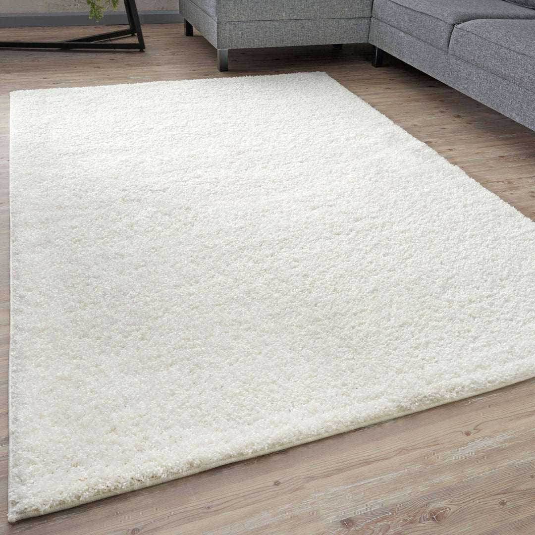 The Rugs Area Rug - Modern Luxury Shaggy Rug Solid White