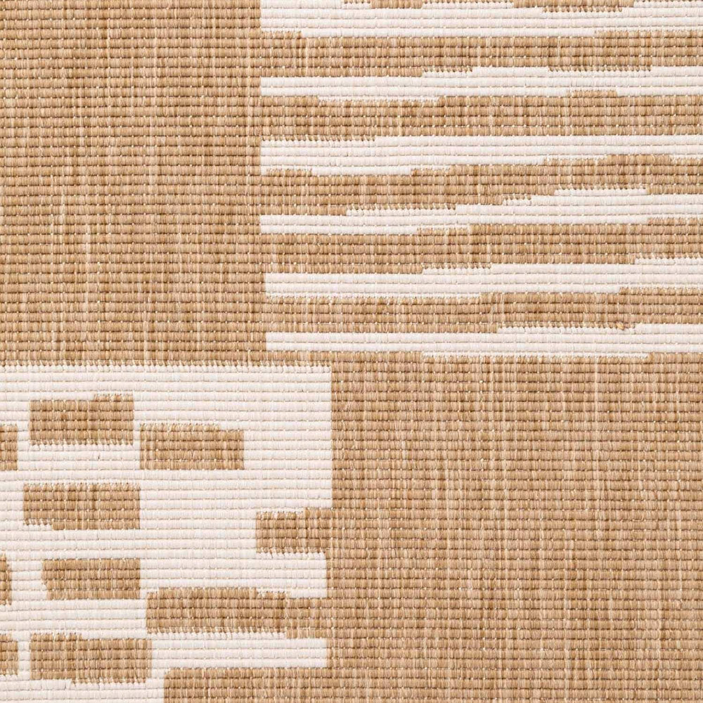 Textured fabric pattern with beige and white stripes