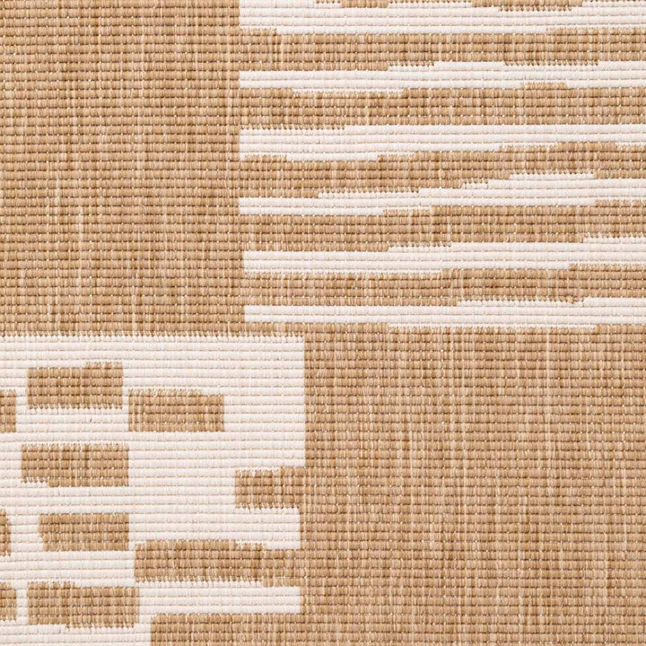 Textured fabric pattern with beige and white stripes