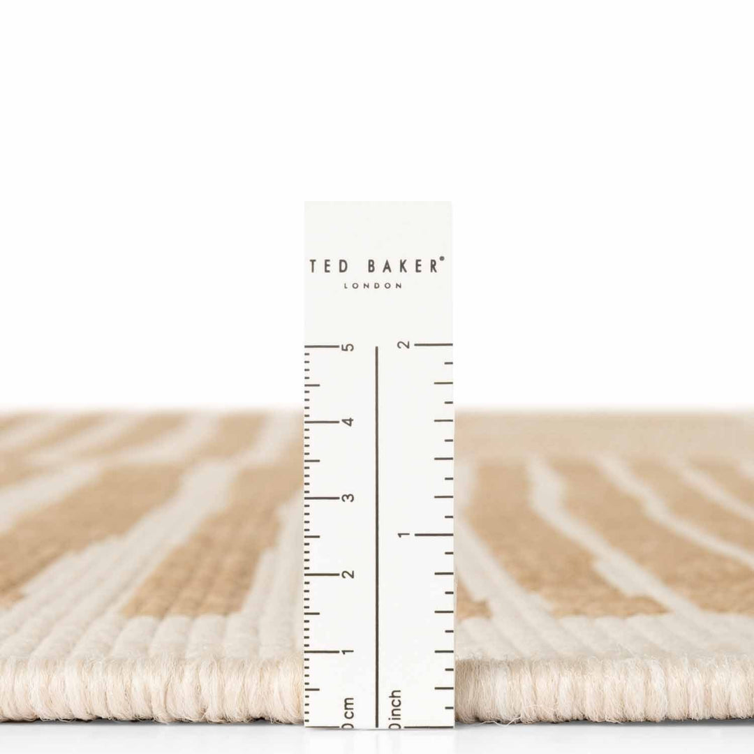 Ted Baker London rug with a ruler for scale on a white background