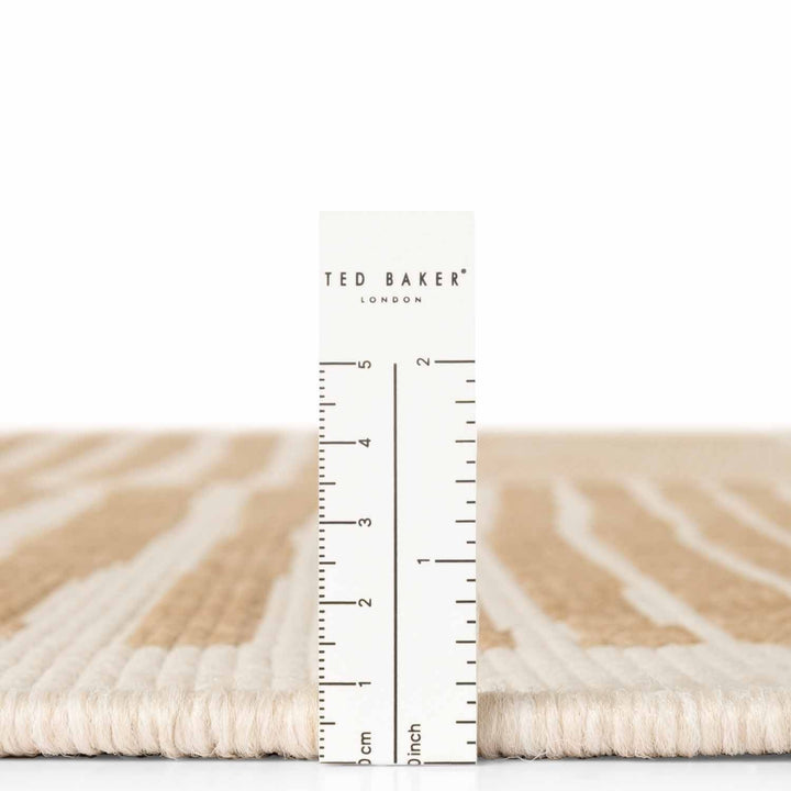 Ted Baker London rug with a ruler for scale on a white background