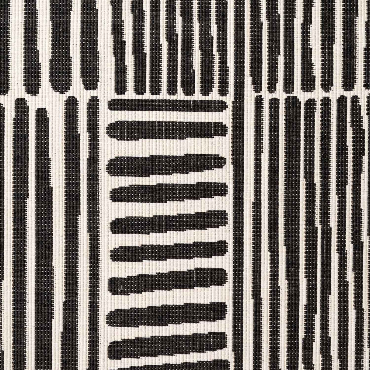 Black and white geometric patterned fabric texture