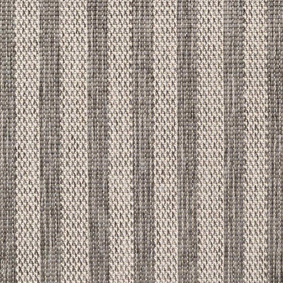 Textured fabric with a striped pattern in shades of gray.