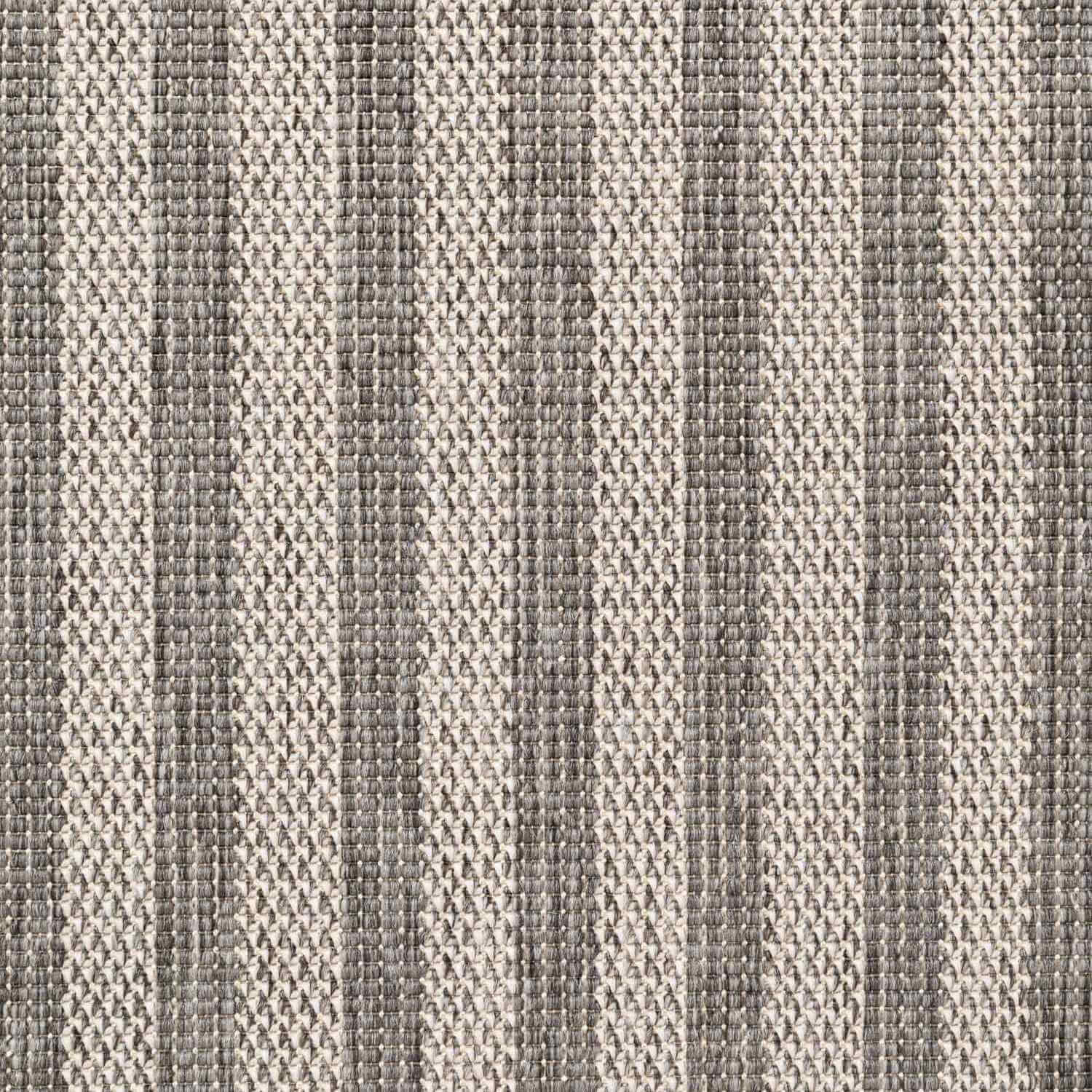 Textured fabric with a striped pattern in shades of gray.