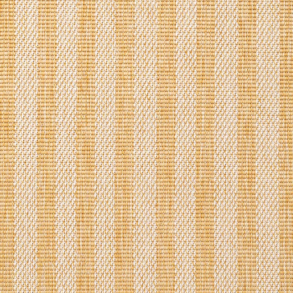 Textured fabric with alternating beige and brown stripes