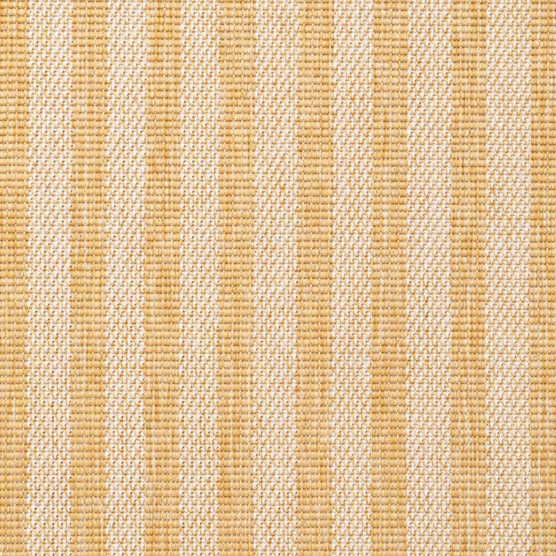 Textured fabric with alternating beige and brown stripes