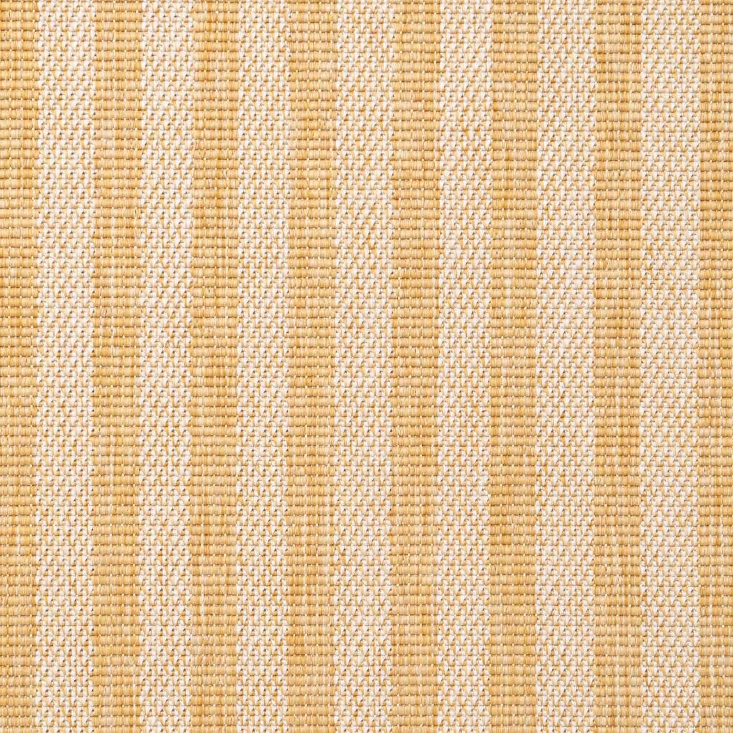 Textured fabric with alternating beige and brown stripes