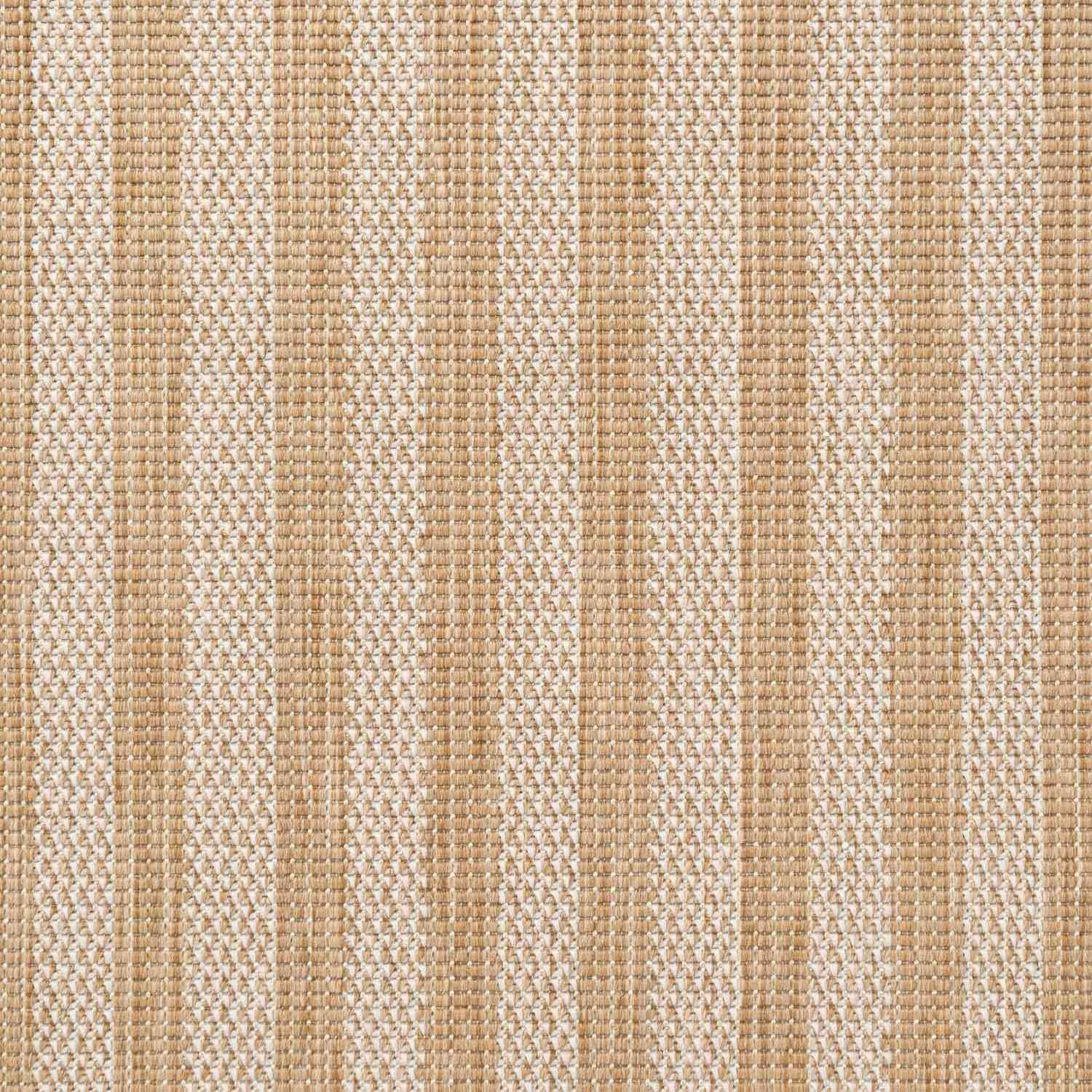 Textured fabric with horizontal stripes in beige and brown tones.