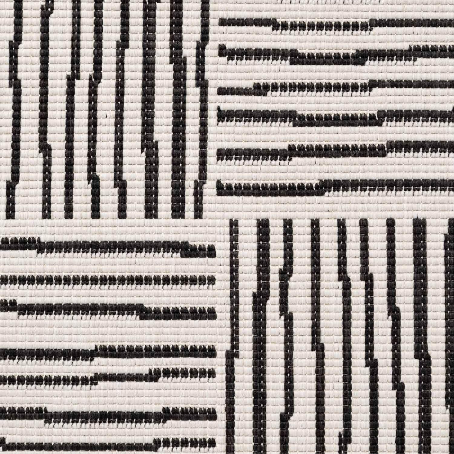 Close-up of a black and white patterned fabric