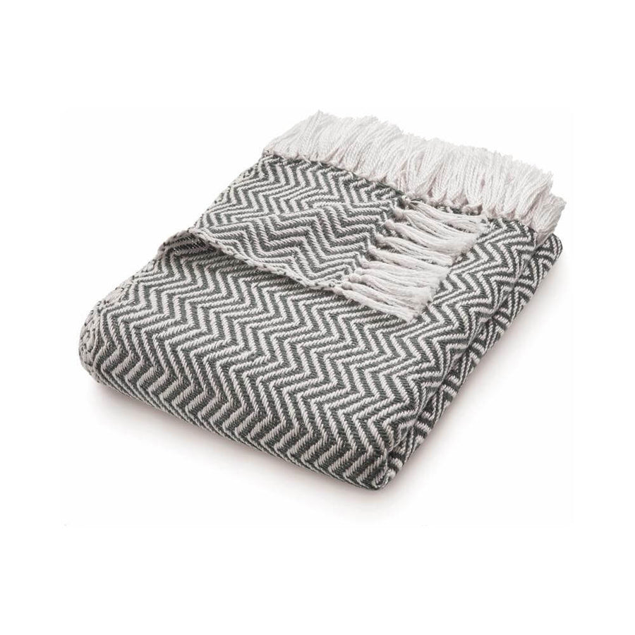 Herringbone Design Woven Throw | Sustainable | The Rugs