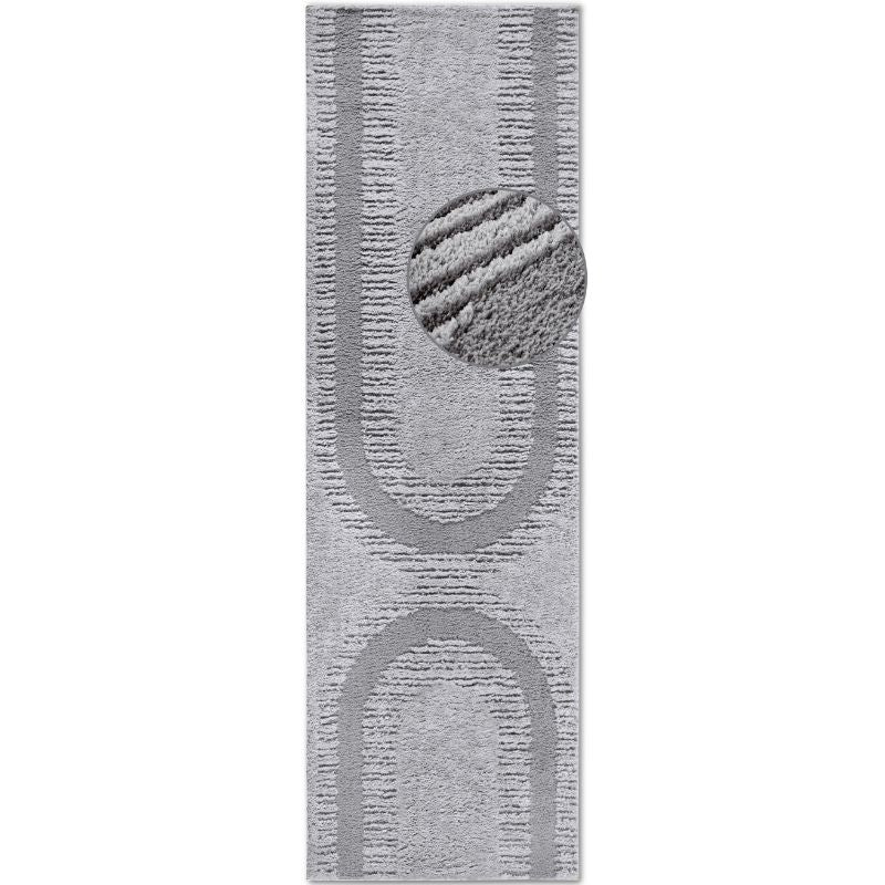 High Pile – Soft Geometric Shaggy Grey Rug