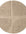 Round beige rug with a textured surface on a white background