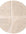 Round beige rug with a textured surface on a white background