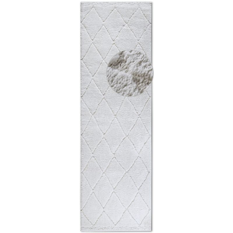 High Pile White – Soft Diamond Shaggy Rug