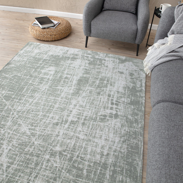 Carina Collection Modern Washable Rugs in Green | 6922 - The Rugs
