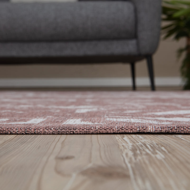 Carina Collection Modern Washable Rugs in Pink | 6933