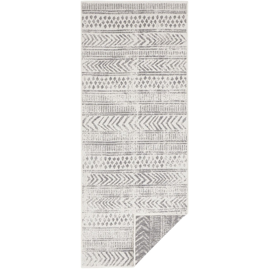 Indoor-Outdoor Reversible Geometric Grey Rug