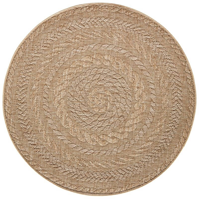 The Rugs Indoor Outdoor Almendro Round Rug | Chevron Design