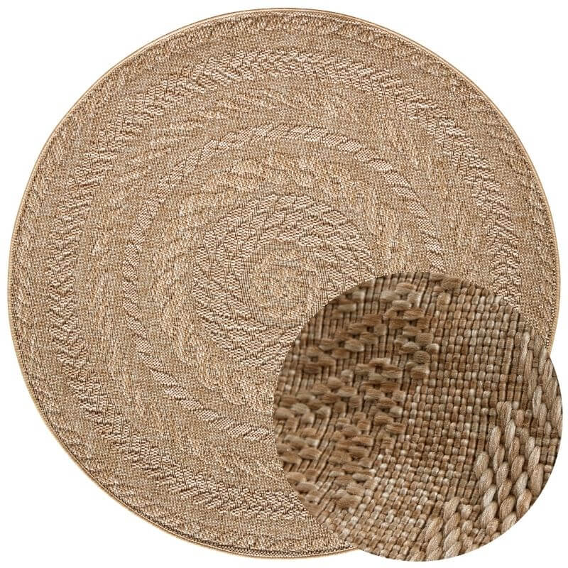 The Rugs Indoor Outdoor Almendro Round Rug | Chevron Design