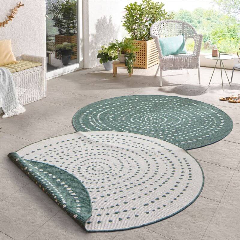 The Rugs Indoor Outdoor Bali Reversible Round Rug | Durable