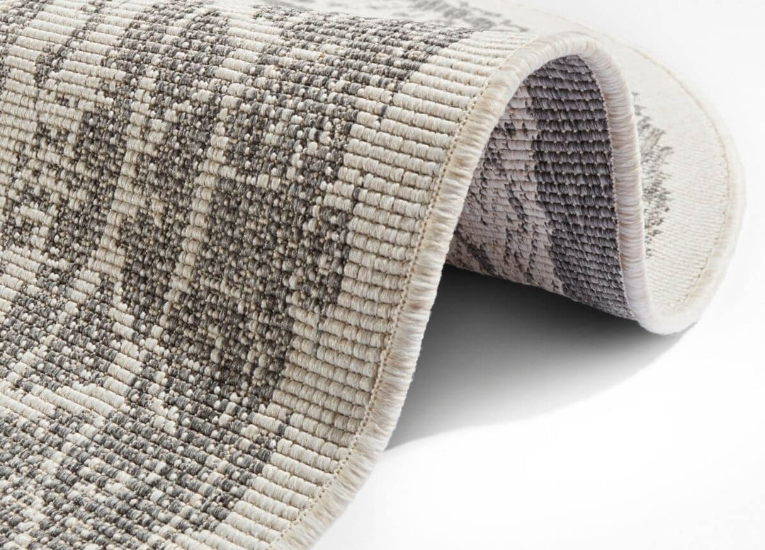 The Rugs Reversible Round Indoor Outdoor Rug – Grey