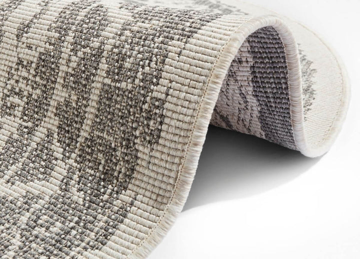 The Rugs Reversible Round Indoor Outdoor Rug – Grey