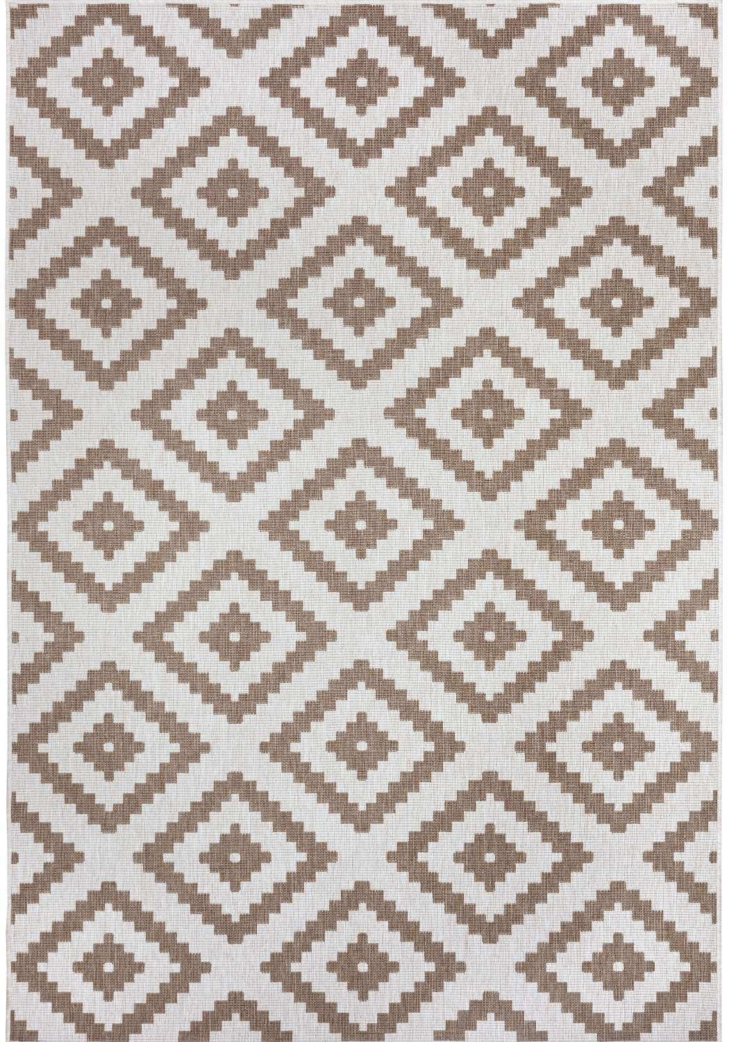 Reversible outdoor-indoor rug beige colour