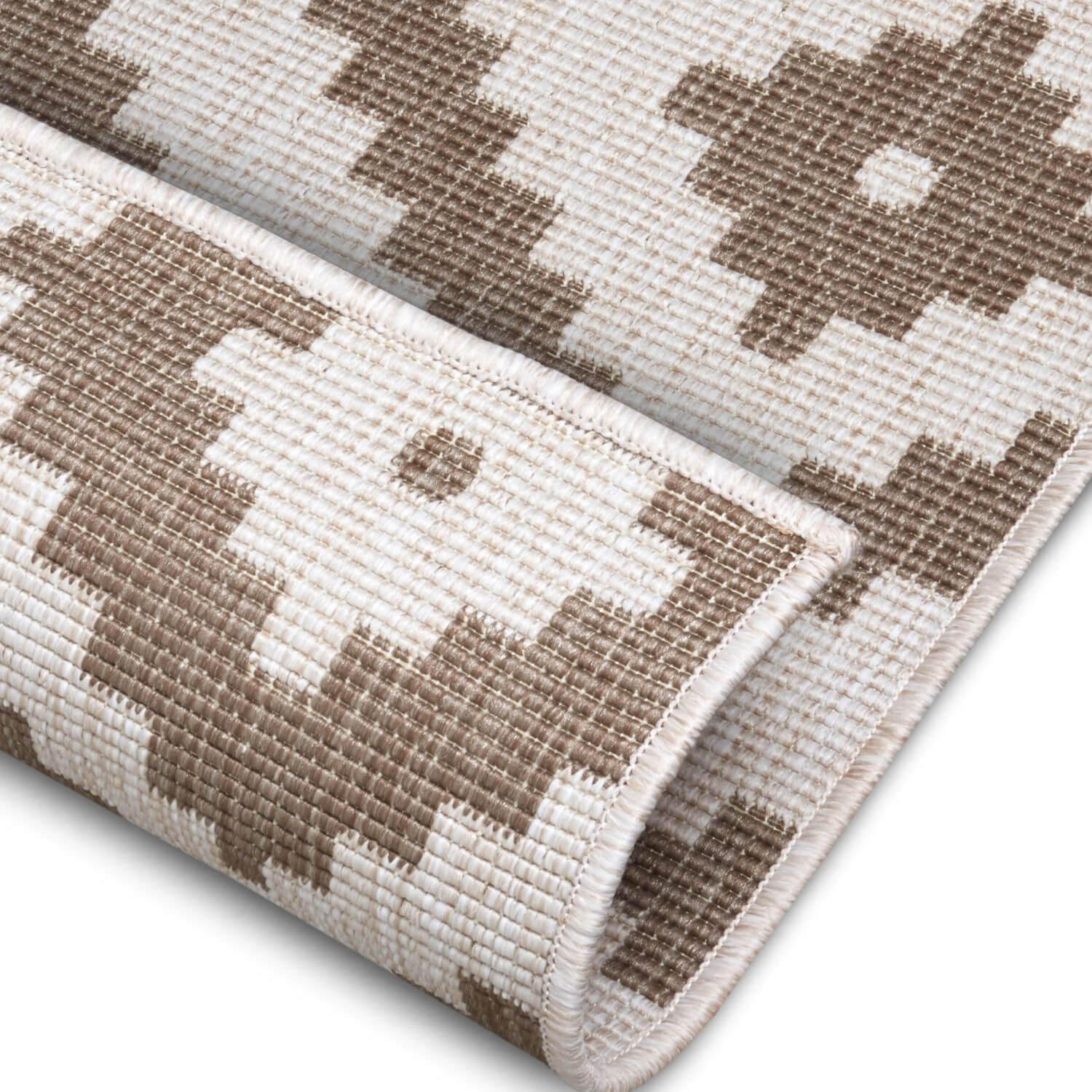 Reversible outdoor-indoor rug beige colour