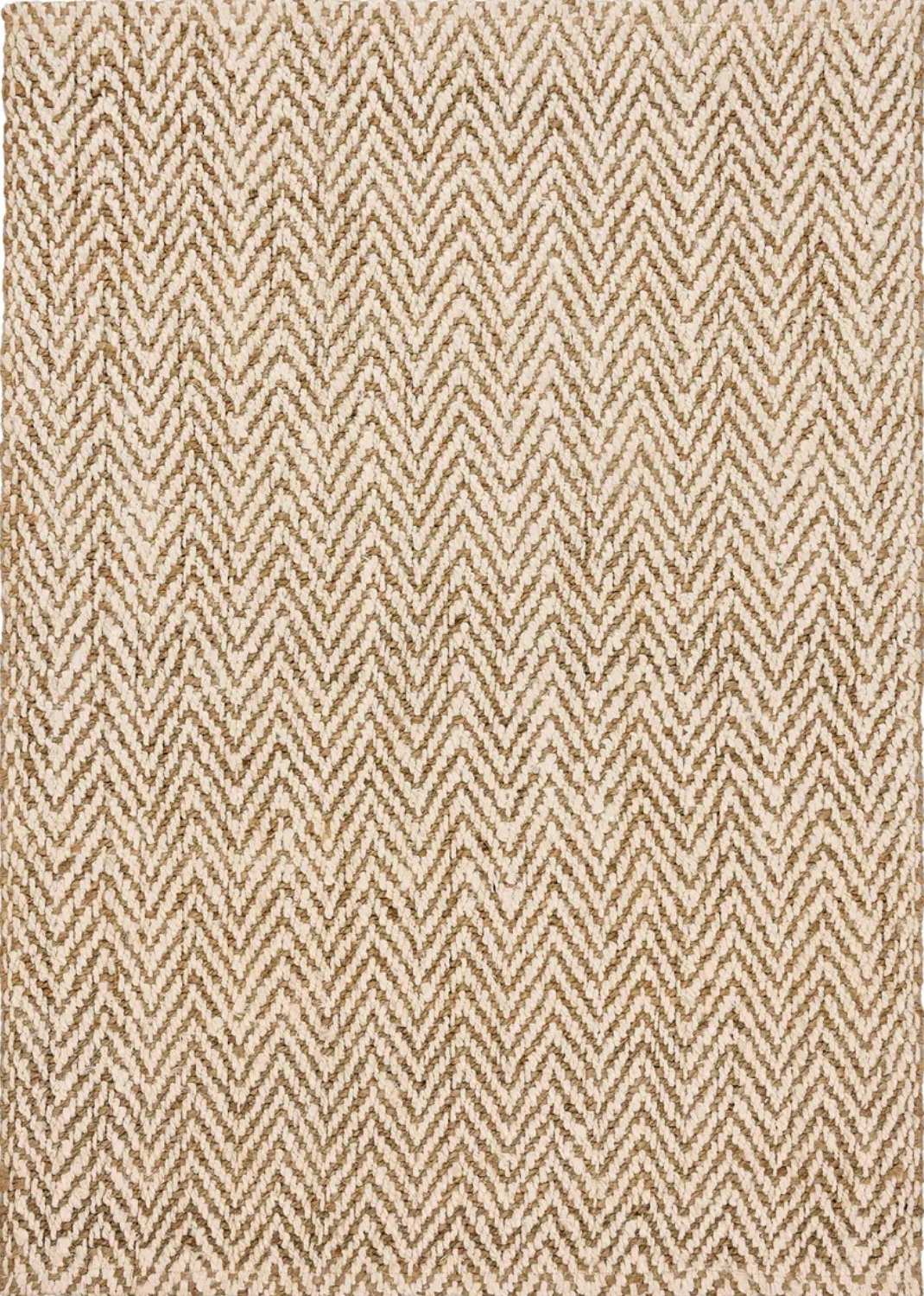 Beige and brown herringbone patterned rug