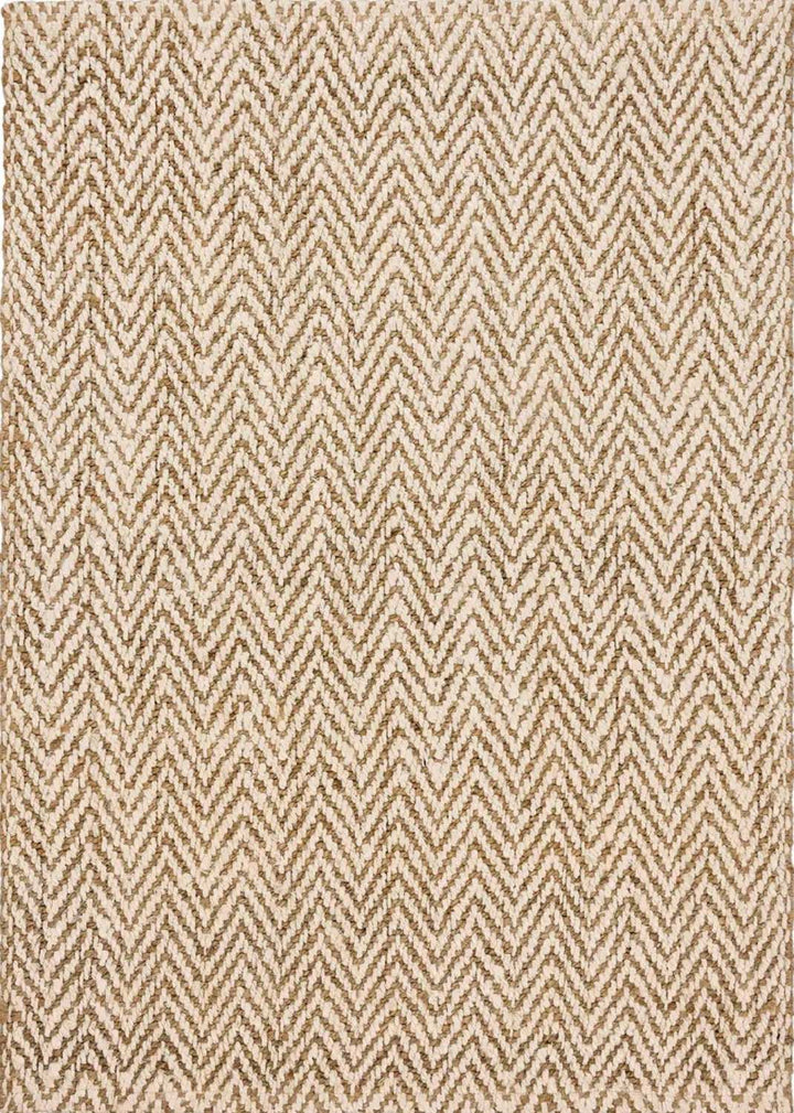 Beige and brown herringbone patterned rug