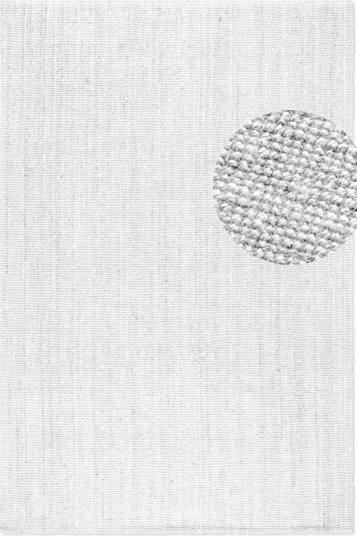 Boucle Jute Jaipur Rug White, textured design, easy care, durable lasting.