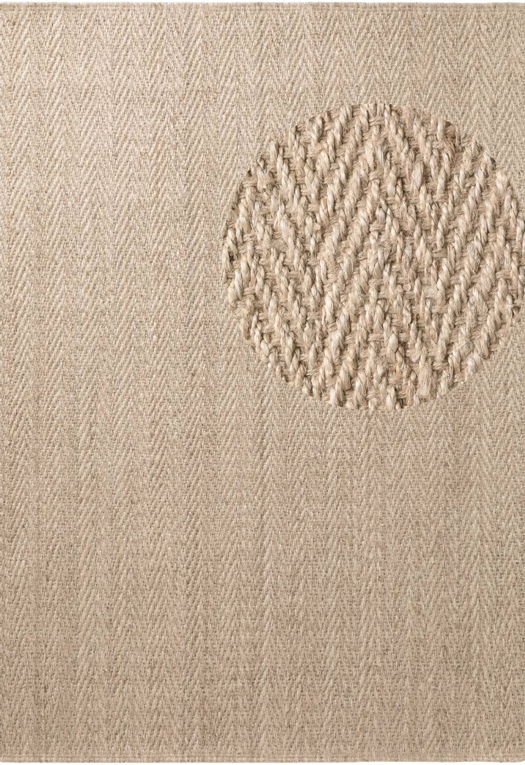Textured beige fabric with a circular pattern
