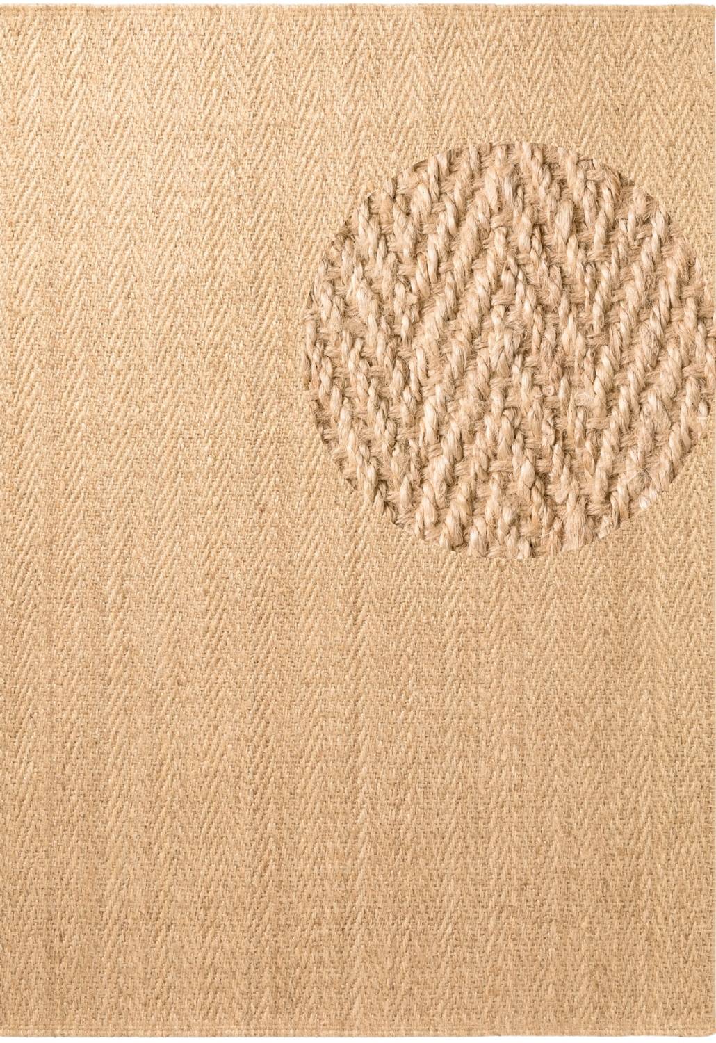 Close-up of beige fabric with a textured pattern