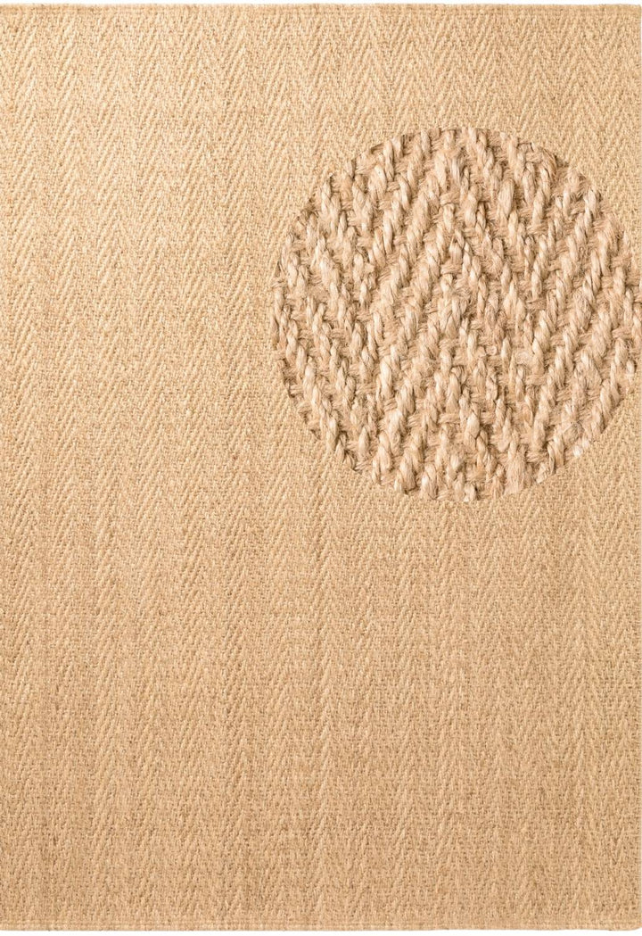 Close-up of beige fabric with a textured pattern