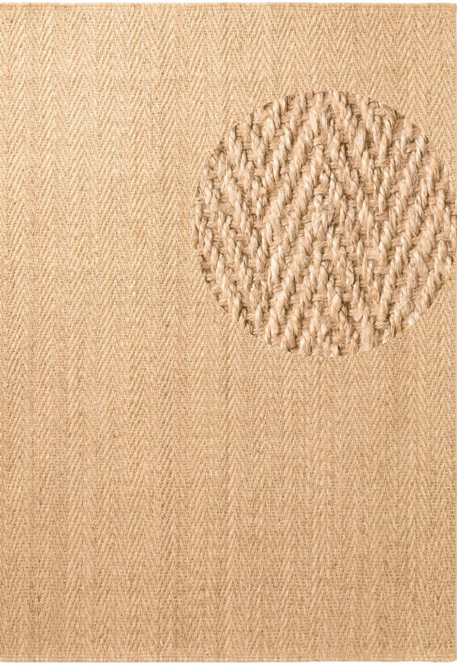 Close-up of beige fabric with a textured pattern