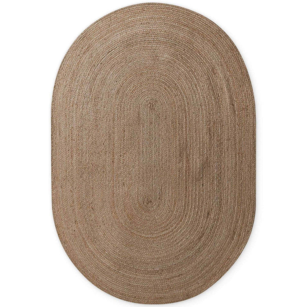 Braided Jute Rug Oval Rangpur Natural Grey Brown