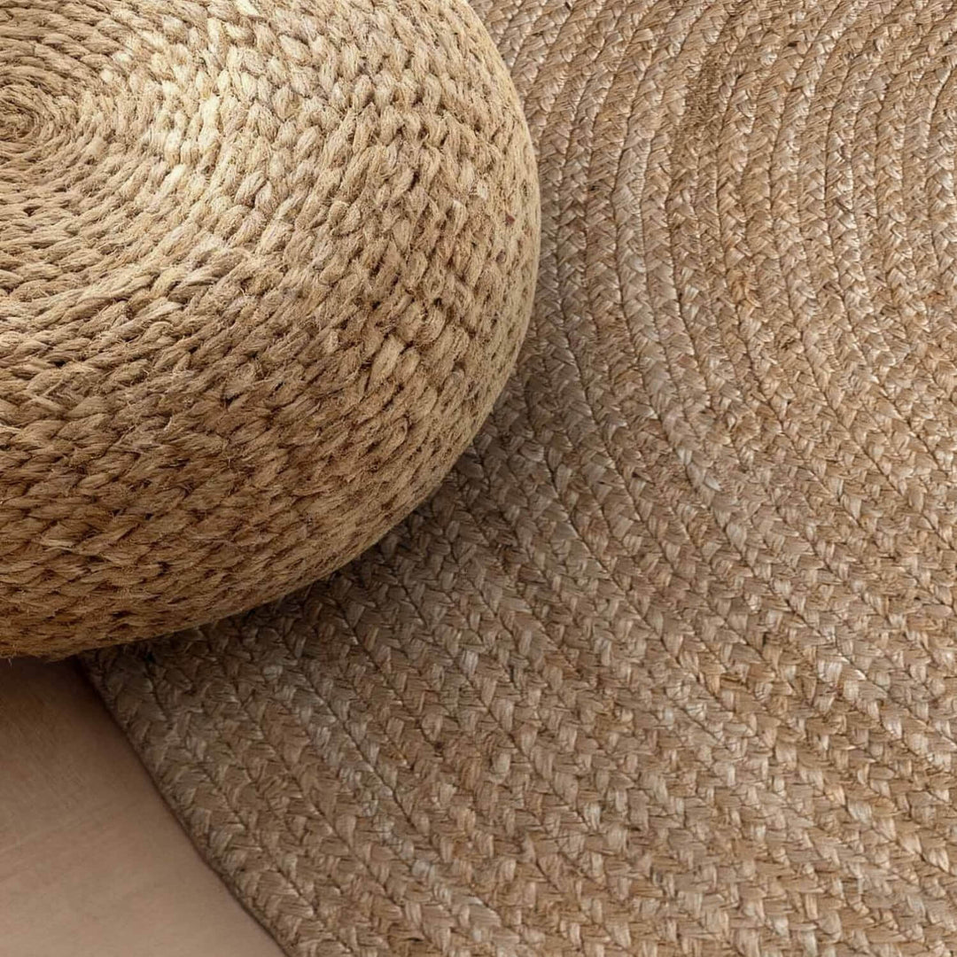 Braided Jute Rug Oval Rangpur Natural Grey Brown