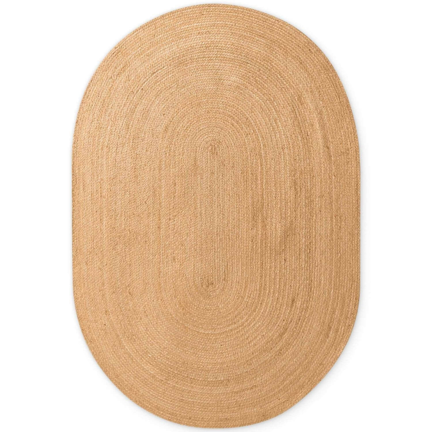 Braided Jute Rug Oval Rangpur Natural Gold
