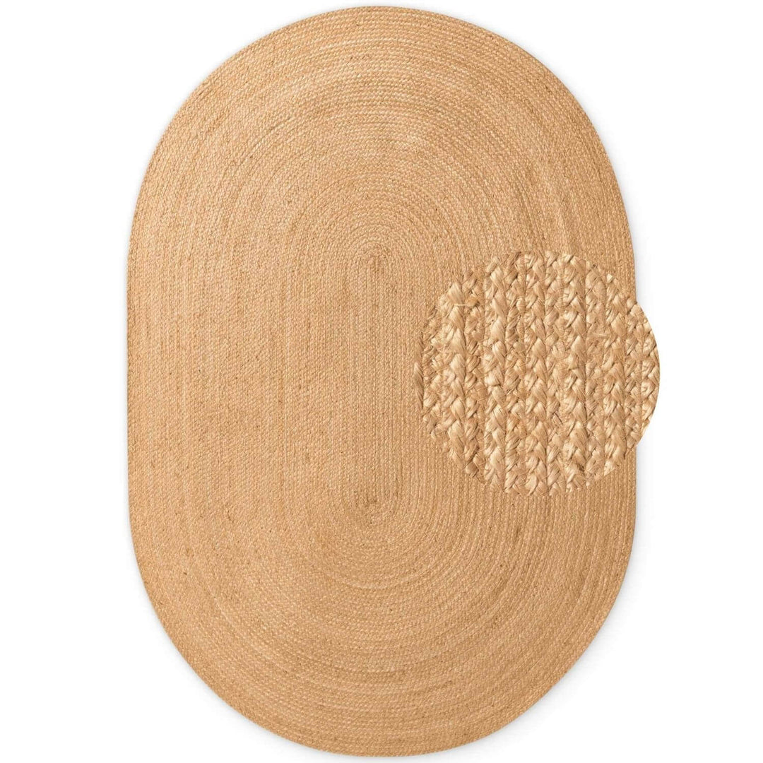 Braided Jute Rug Oval Rangpur Natural Gold