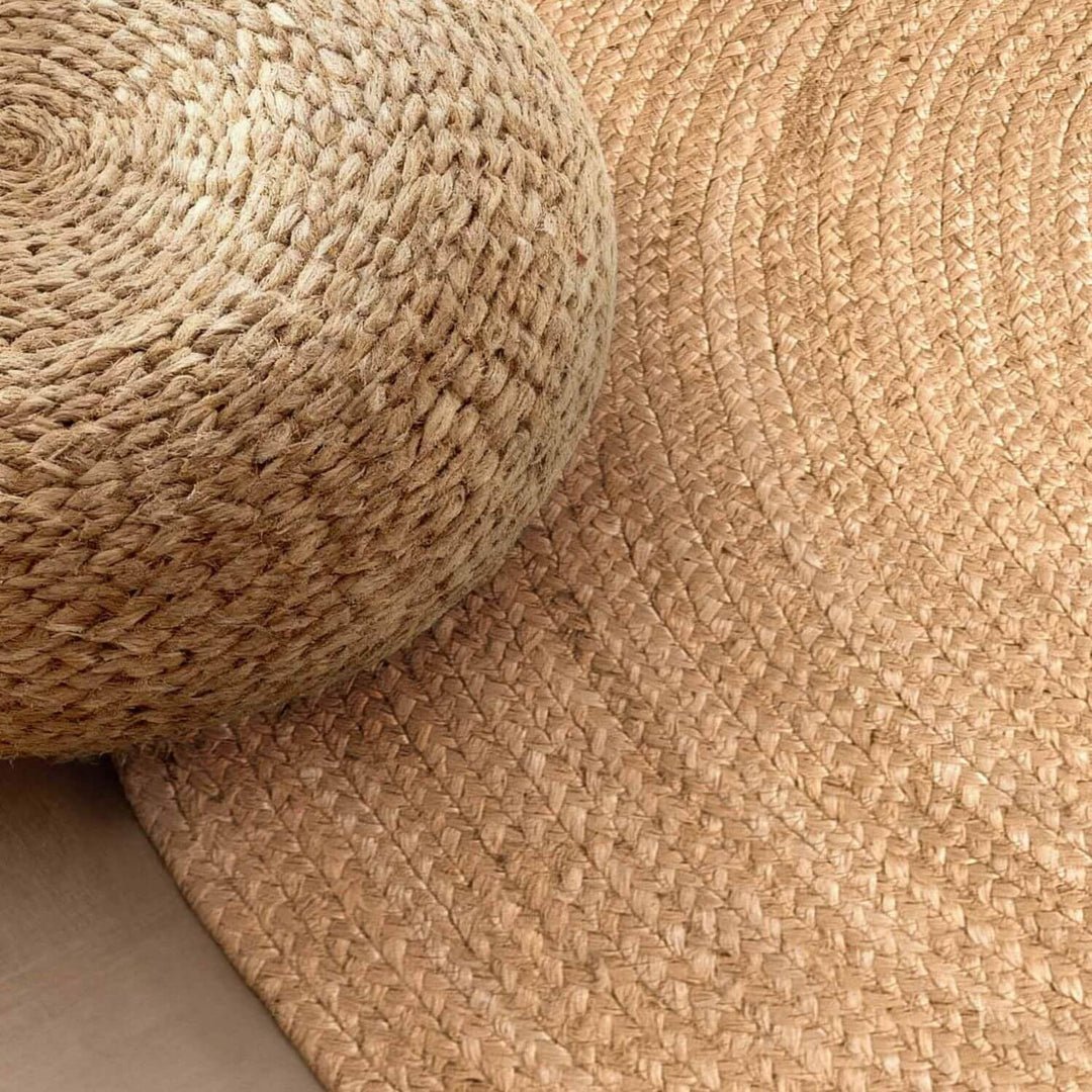 Braided Jute Rug Oval Rangpur Natural Gold
