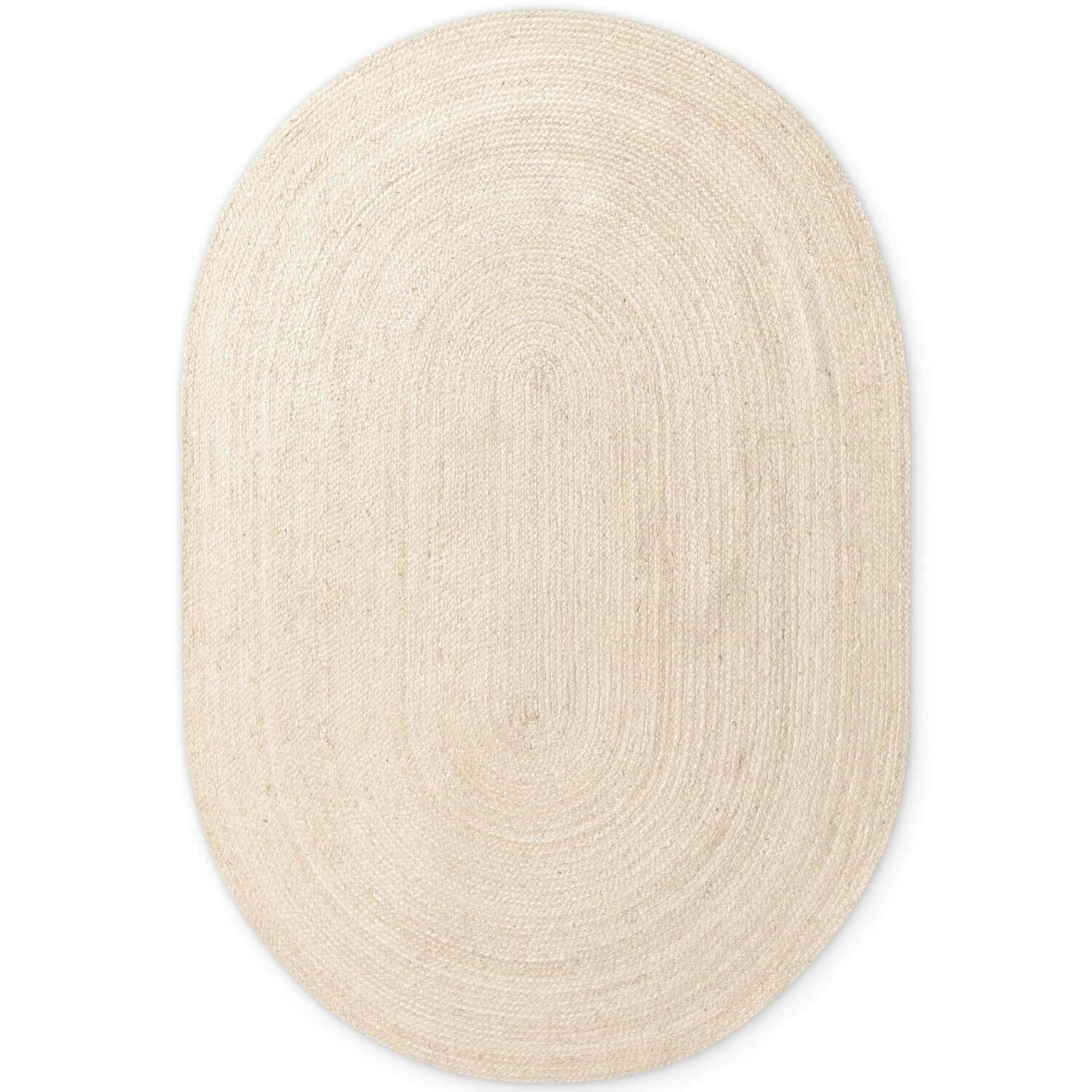Braided Jute Rug Oval Rangpur Natural Ivory