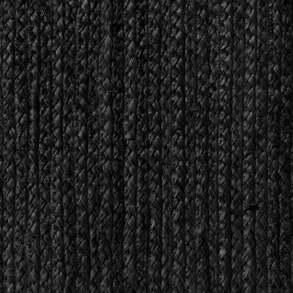 Braided Jute Rug Round Rangpur Black