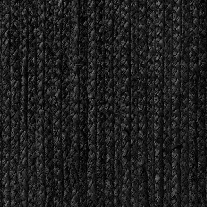 Braided Jute Rug Round Rangpur Black