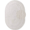 Braided Jute Rug Round Rangpur White
