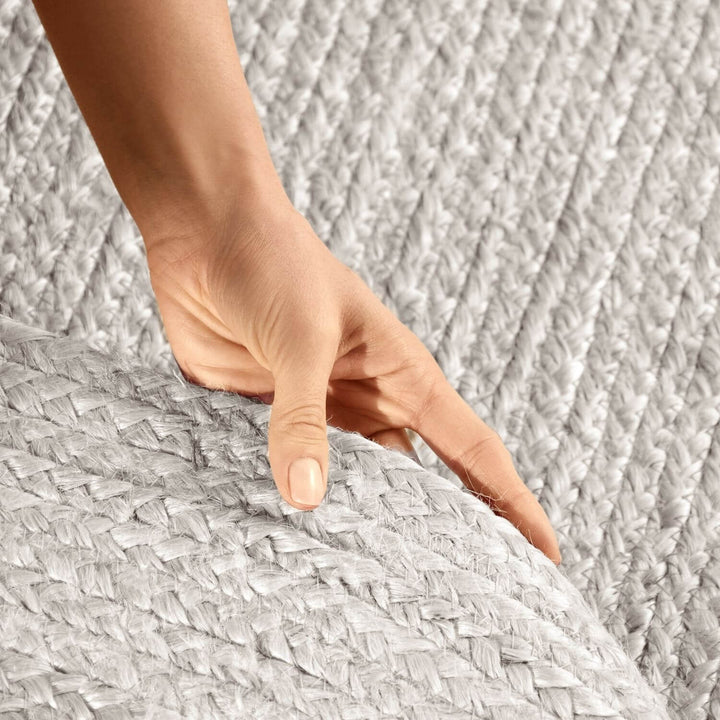 Braided Jute Rug Round Rangpur White