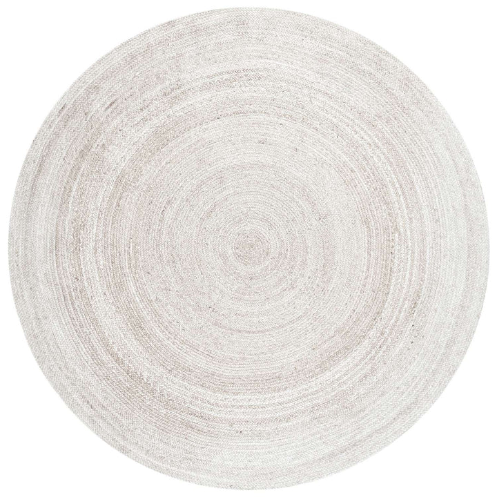 Braided Jute Rug Round Rangpur White