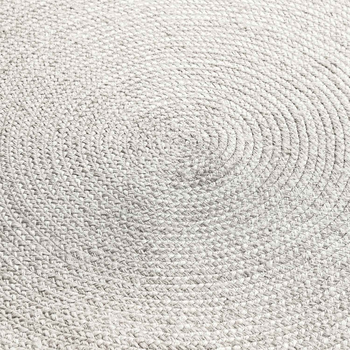 Braided Jute Rug Round Rangpur White