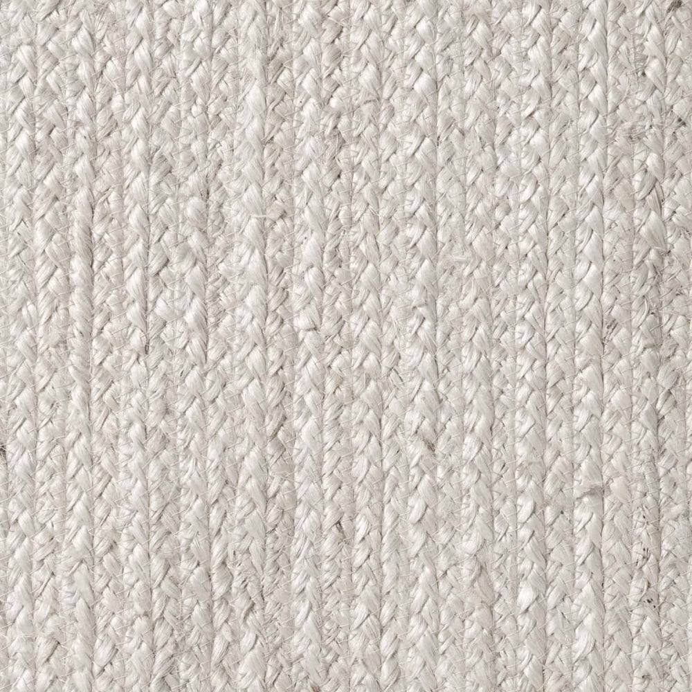 Braided Jute Rug Round Rangpur White