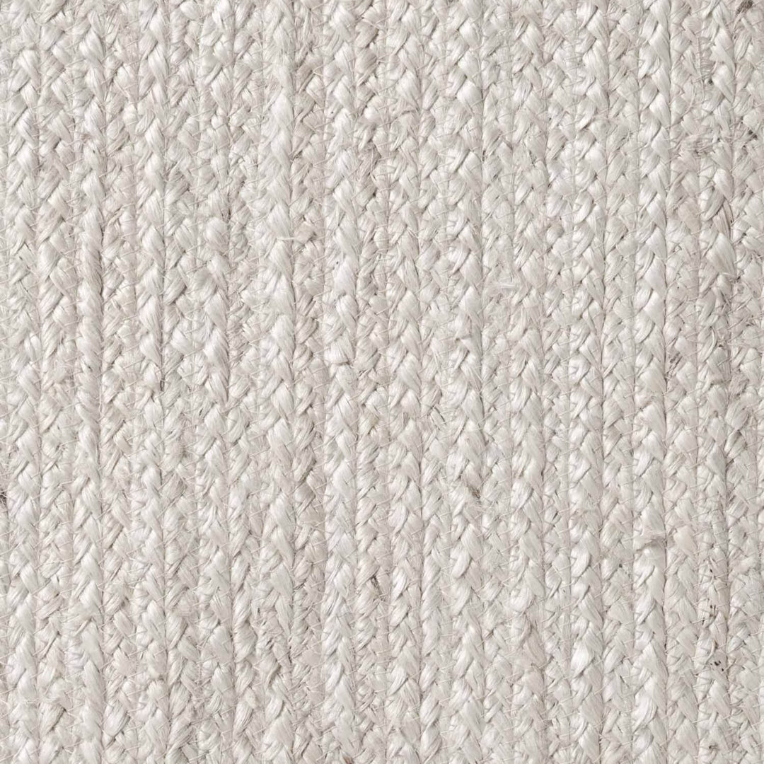 Braided Jute Rug Round Rangpur White